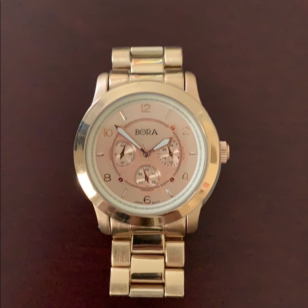Bora rose gold stainless steel watch